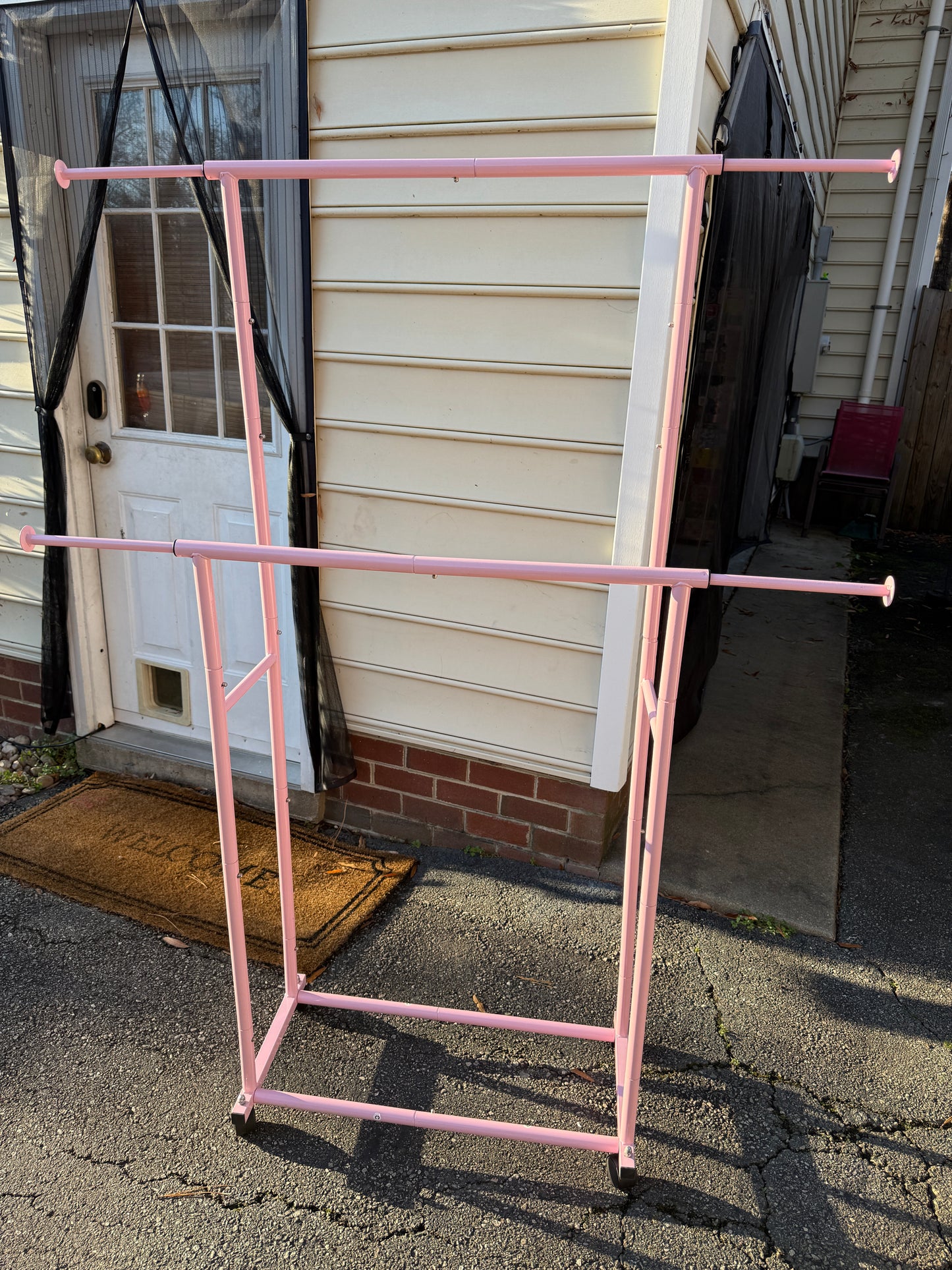 Pink lightweight clothing rack