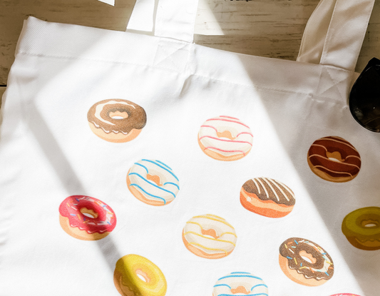 Donut Print Tote Bag