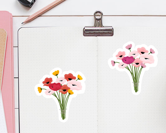 Poppy Bouquet 3 inch Vinyl Sticker