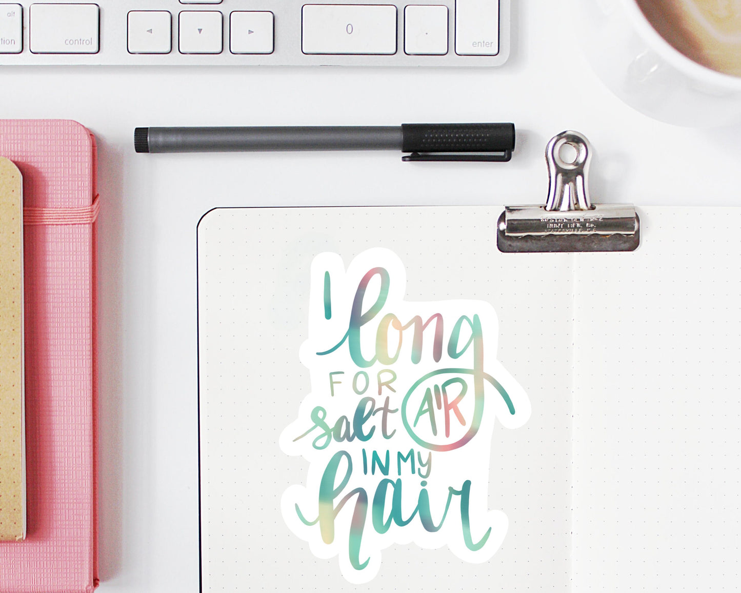 I Long For Salt Air in My Hair 4 inch Vinyl Sticker