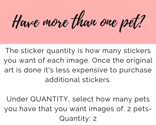 Custom Pet Watercolor Style Stickers, Head or Full Body
