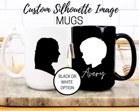 Custom Silhouette 15 oz. Coffee Mug | Black or White Mug