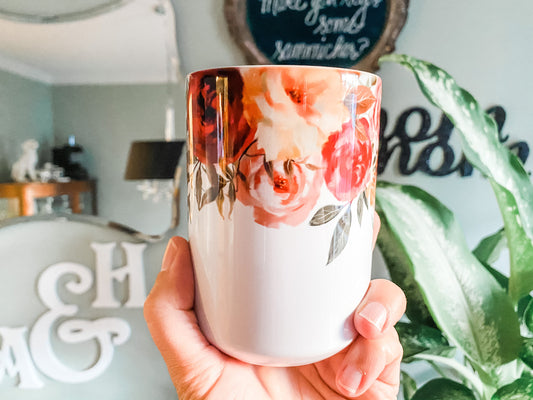 Watercolor Floral Design Ceramic Mug
