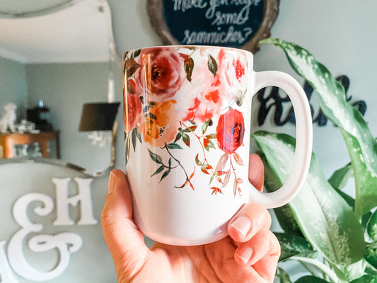 Watercolor Floral Design Ceramic Mug