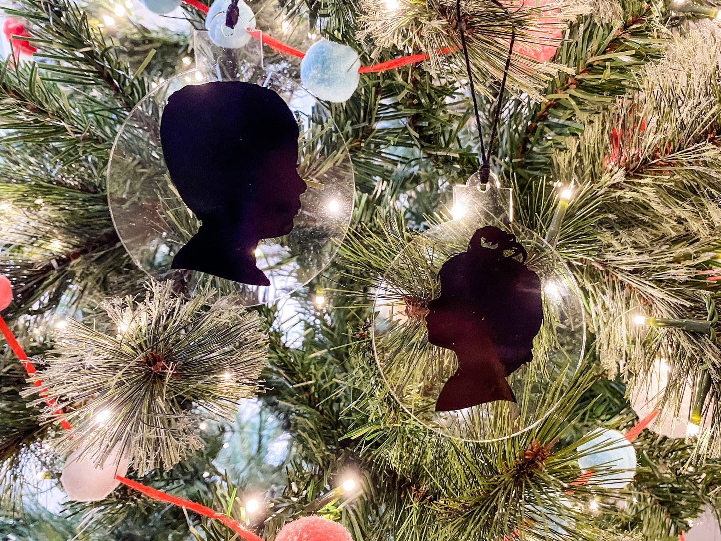 Custom Silhouette Portrait Clear Ornament
