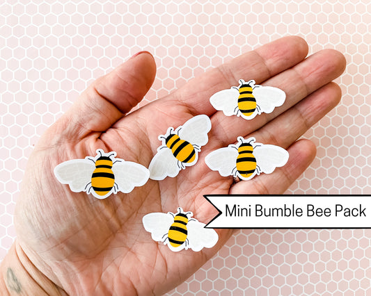 Bumble Bee Stickers, Mini Sticker Pack or 3 inches wide