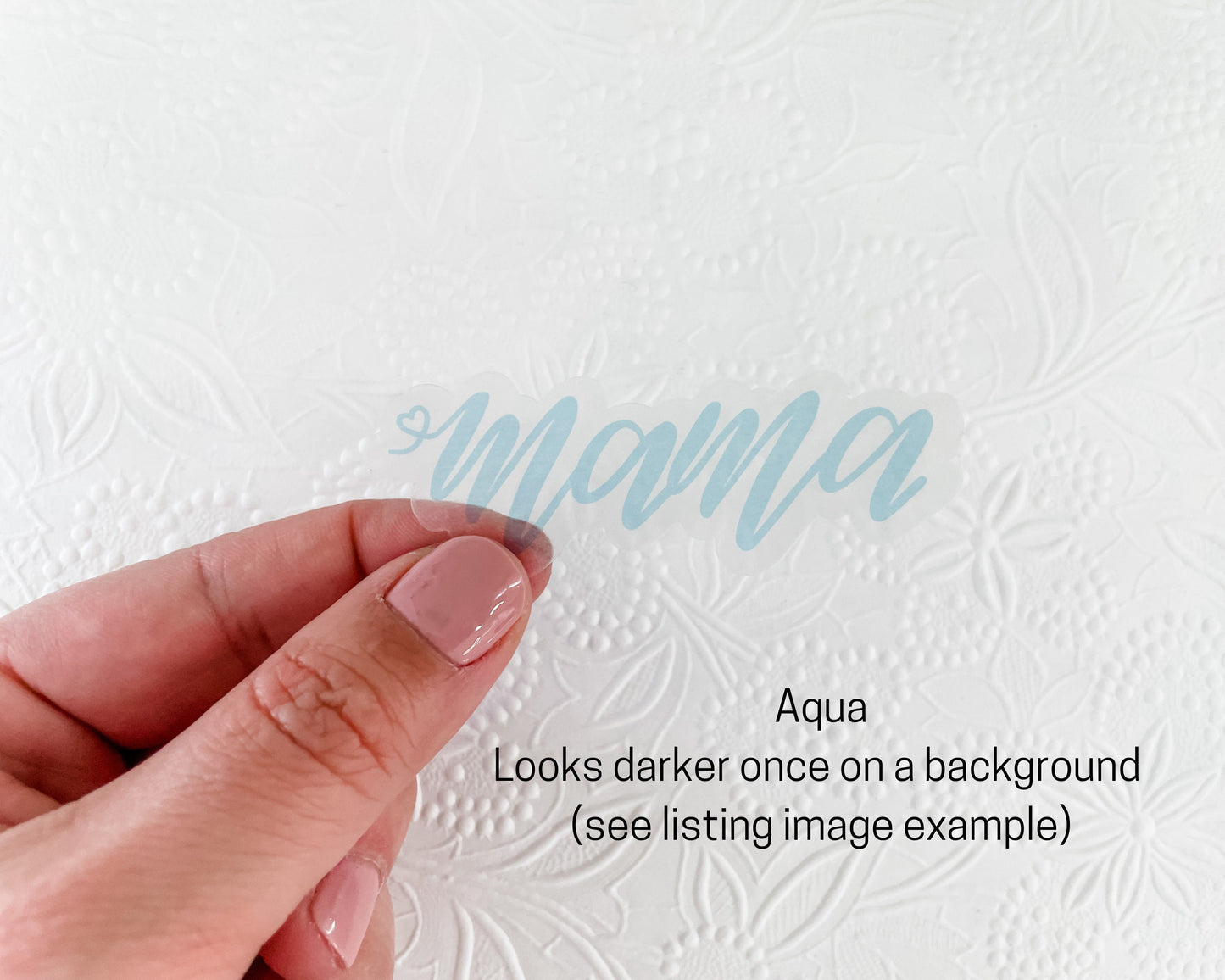 Clear Mama Heart Vinyl Sticker, 3 inches
