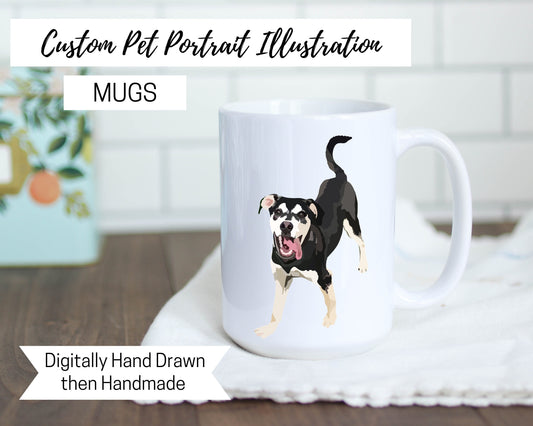 Custom Pet Portrait Coffee Mug 15 oz.