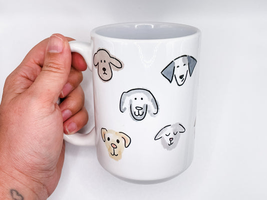 Doggie Faces Coffee Mug 15 oz.