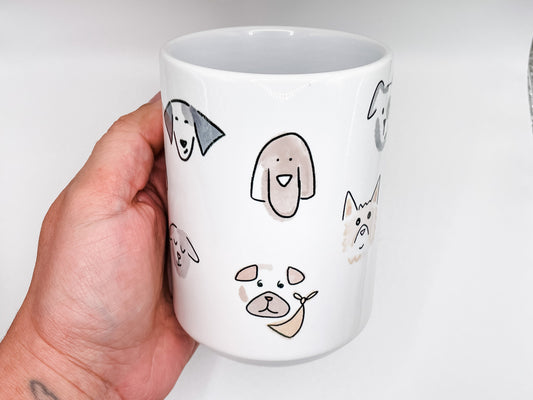 Doggie Faces Coffee Mug 15 oz.