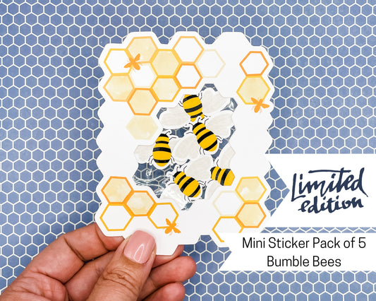 Mini Bumble Bee Sticker Pack in Honey Comb Packaging - Limited Edition