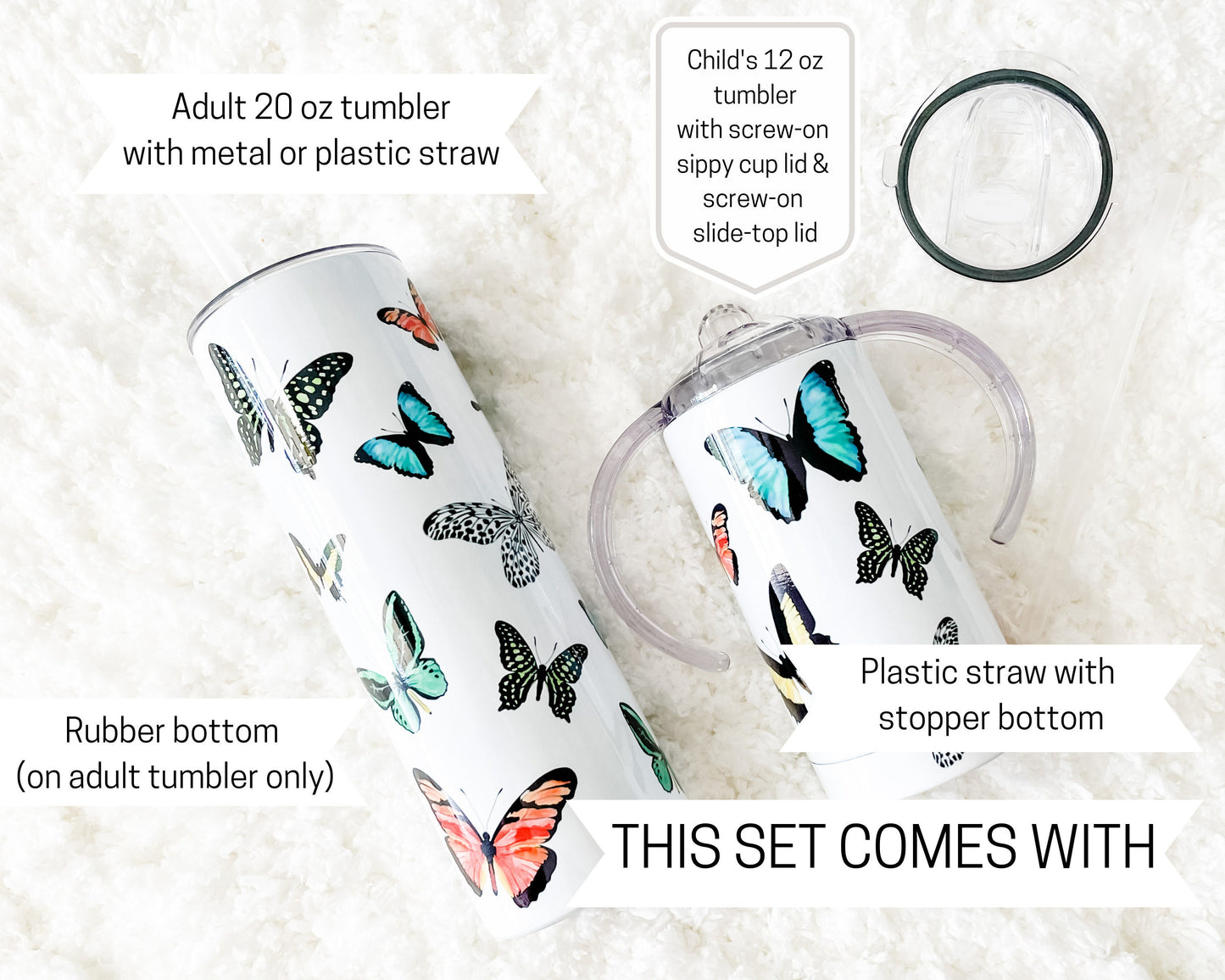 Mommy & Mini Butterfly Matching Tumbler set