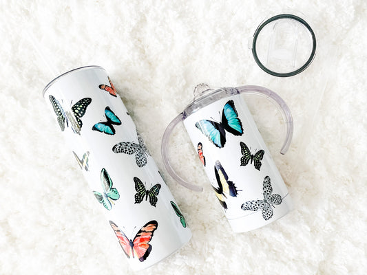 Mommy & Mini Butterfly Matching Tumbler set