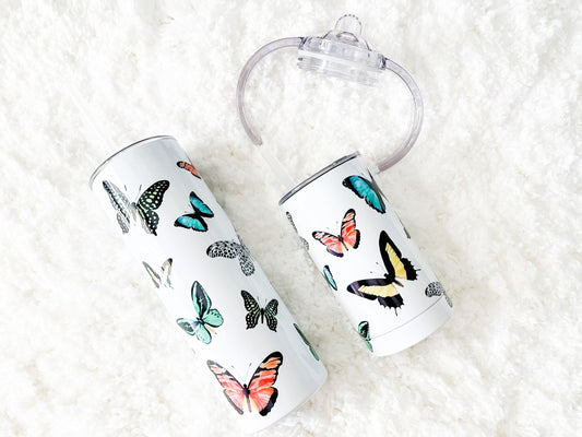 Mommy & Mini Butterfly Matching Tumbler set