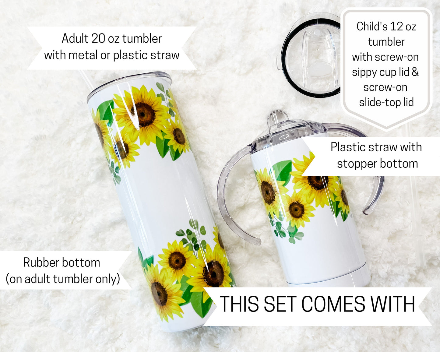 Mommy & Mini Sunflower Matching Tumbler set