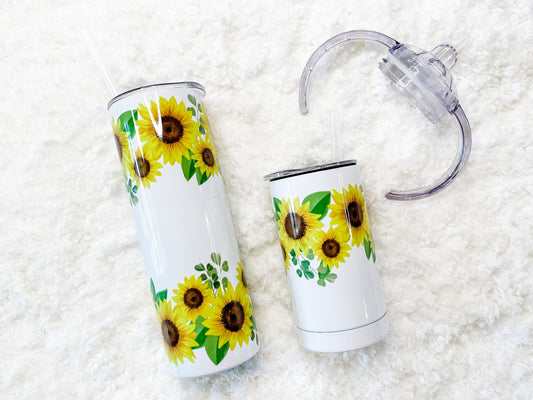 Mommy & Mini Sunflower Matching Tumbler set