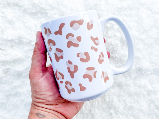 Pink Leopard Print Coffee Mug 15 oz.