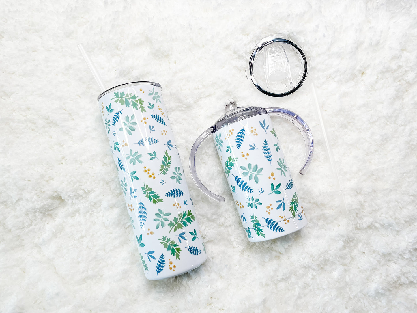 Mommy & Mini Botanical Print Matching Tumbler set