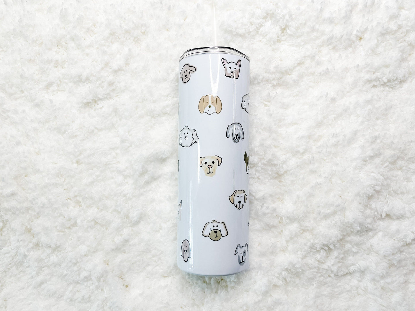 Dog Faces Tumbler with straw 20 oz