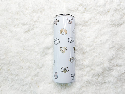 Dog Faces Tumbler with straw 20 oz