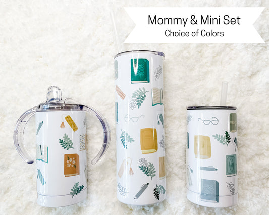 Mommy & Mini Vintage Books Matching Tumbler set