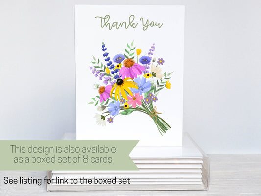 Thank You Wildflower Bouquet Greeting Card