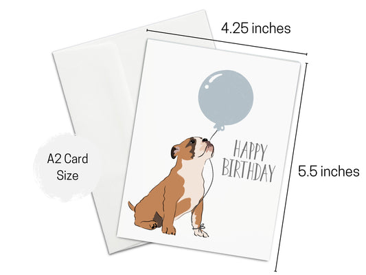 Bulldog Happy Birthday Card