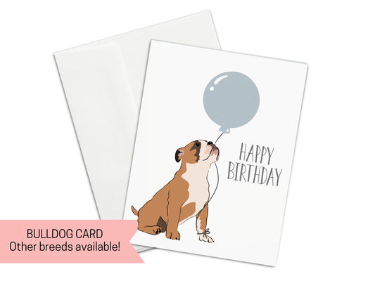 Bulldog Happy Birthday Card