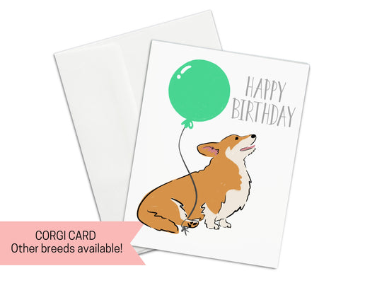 Corgi Happy Birthday Card, Human Birthday, Gotcha Day Dog Adoption, Celebration, Dog Birthday, Dog Lover, Card for Him, Card for her