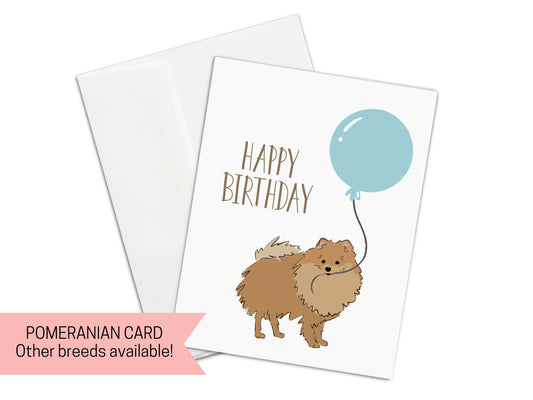 Pomeranian Happy Birthday Card, Human Birthday, Gotcha Day Dog Adoption, Celebration, Dog Birthday, Dog Lover, Card for Him, Card for her