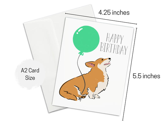 Corgi Happy Birthday Card, Human Birthday, Gotcha Day Dog Adoption, Celebration, Dog Birthday, Dog Lover, Card for Him, Card for her
