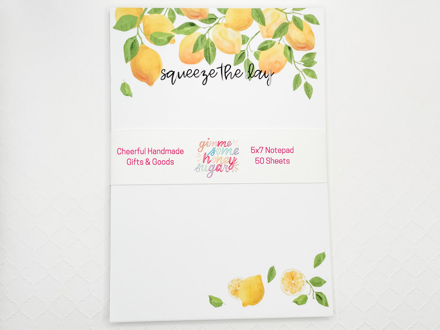 Lemon Squeeze the Day Notepad, 5x7 inches