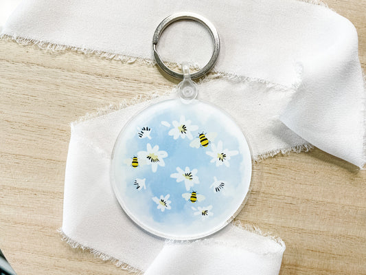 Daisy & Bumble Bee Acrylic Keychains