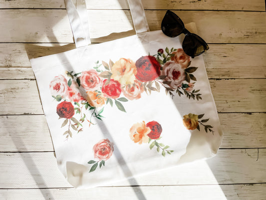 Watercolor Floral Tote Bag