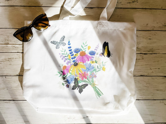 Wildflower Bouquet Tote Bag