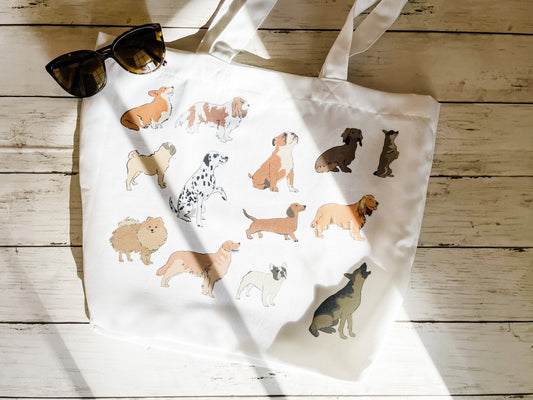 Dog Breeds Tote Bag