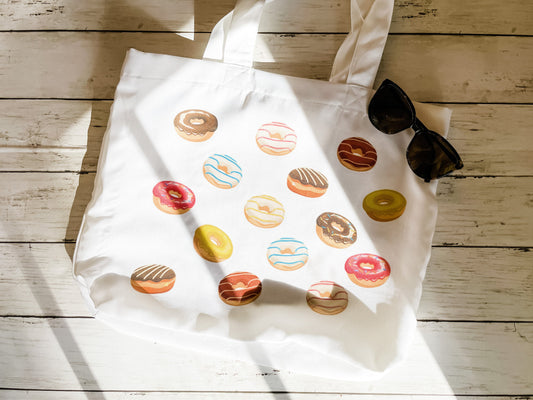 Donut Print Tote Bag