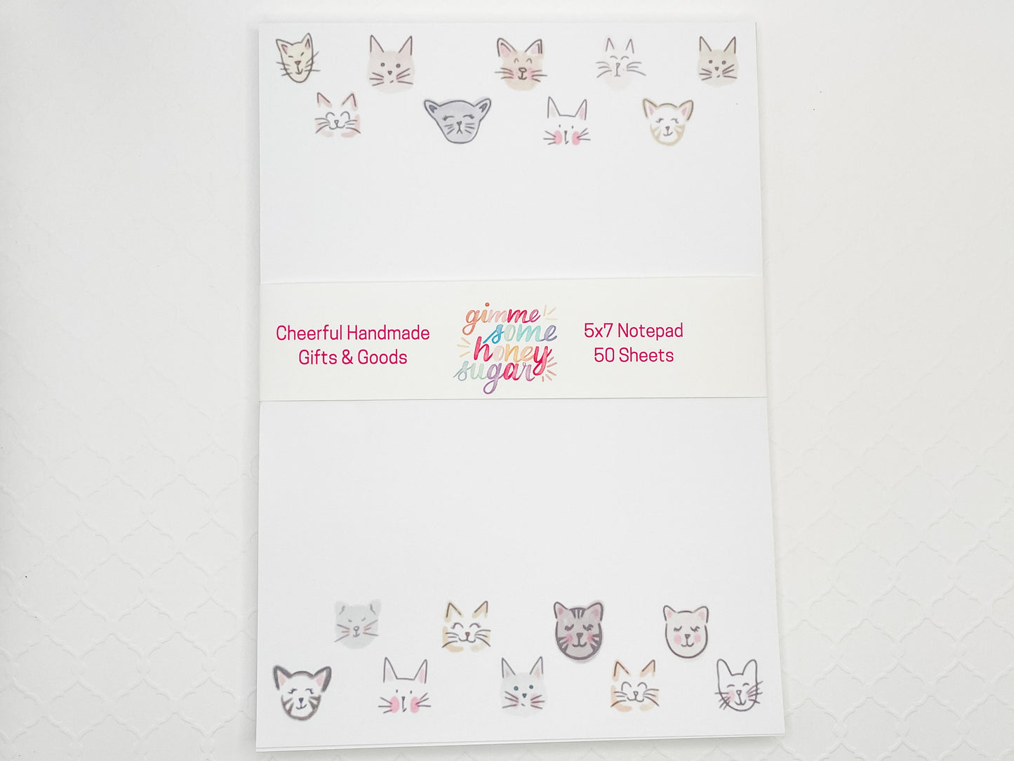 Cat Faces Notepad, 5x7 inches