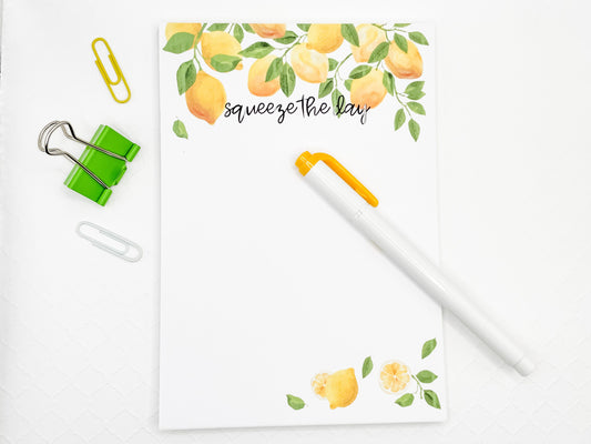 Lemon Squeeze the Day Notepad, 5x7 inches