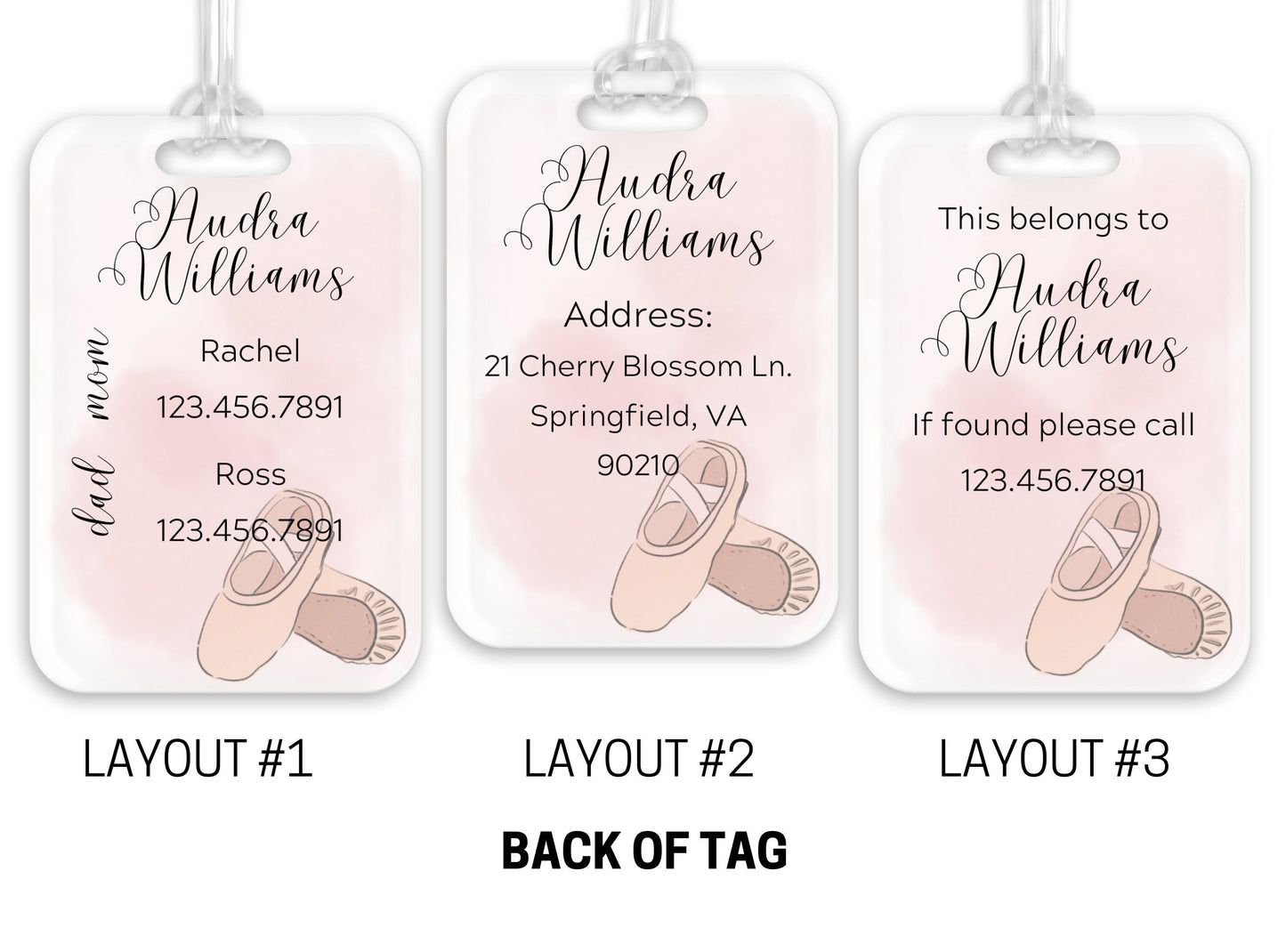 Backpack Daycare Lunchbox Tag, Ballet Dance Tap Dance, Back To School, Luggage Tag, Day Care, Diaper Bag, Name Tag Identification Tag Dancer