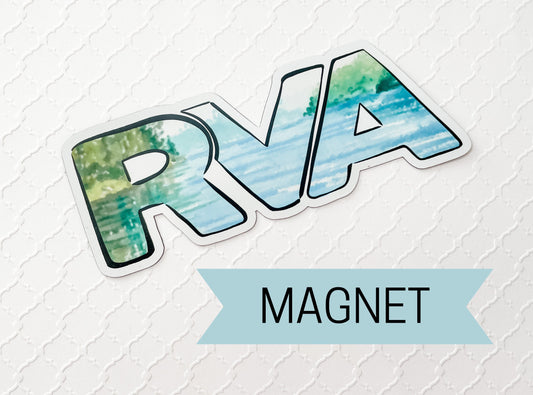RVA Magnet Richmond Virginia VA River Scene 6 inch, Refrigerator Car Magnet, Souvenir, James River, University of Richmond, VCU,