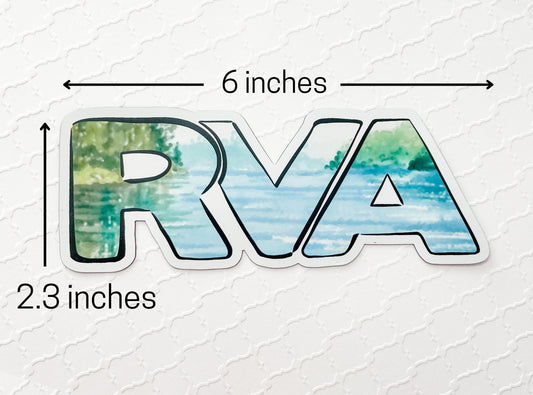 RVA Magnet Richmond Virginia VA River Scene 6 inch, Refrigerator Car Magnet, Souvenir, James River, University of Richmond, VCU,