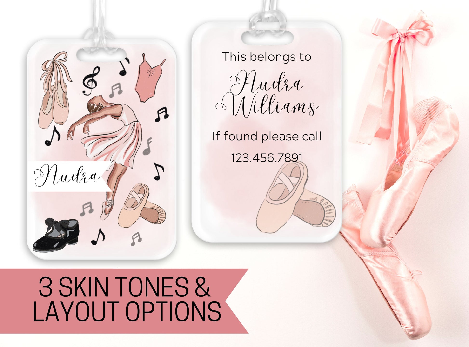 Backpack Daycare Lunchbox Tag, Ballet Dance Tap Dance, Back To School, Luggage Tag, Day Care, Diaper Bag, Name Tag Identification Tag Dancer