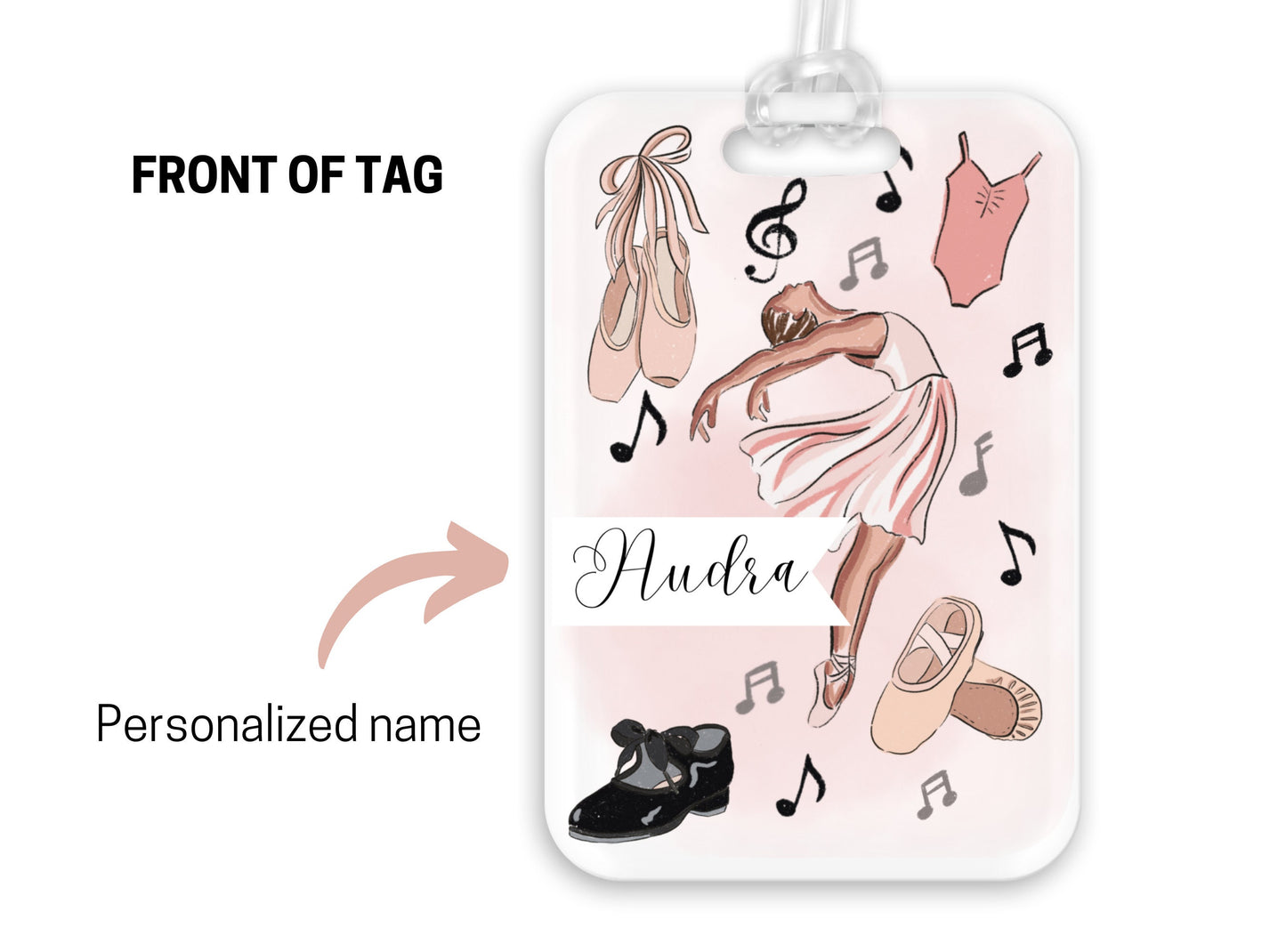 Backpack Daycare Lunchbox Tag, Ballet Dance Tap Dance, Back To School, Luggage Tag, Day Care, Diaper Bag, Name Tag Identification Tag Dancer