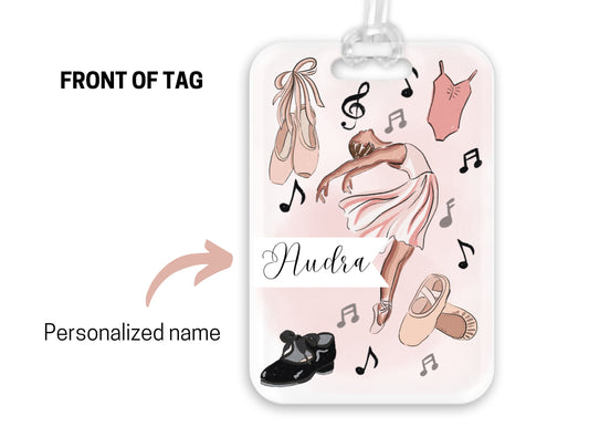 Backpack Daycare Lunchbox Tag, Ballet Dance Tap Dance, Back To School, Luggage Tag, Day Care, Diaper Bag, Name Tag Identification Tag Dancer