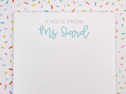 Custom Teacher Appreciation Notepads