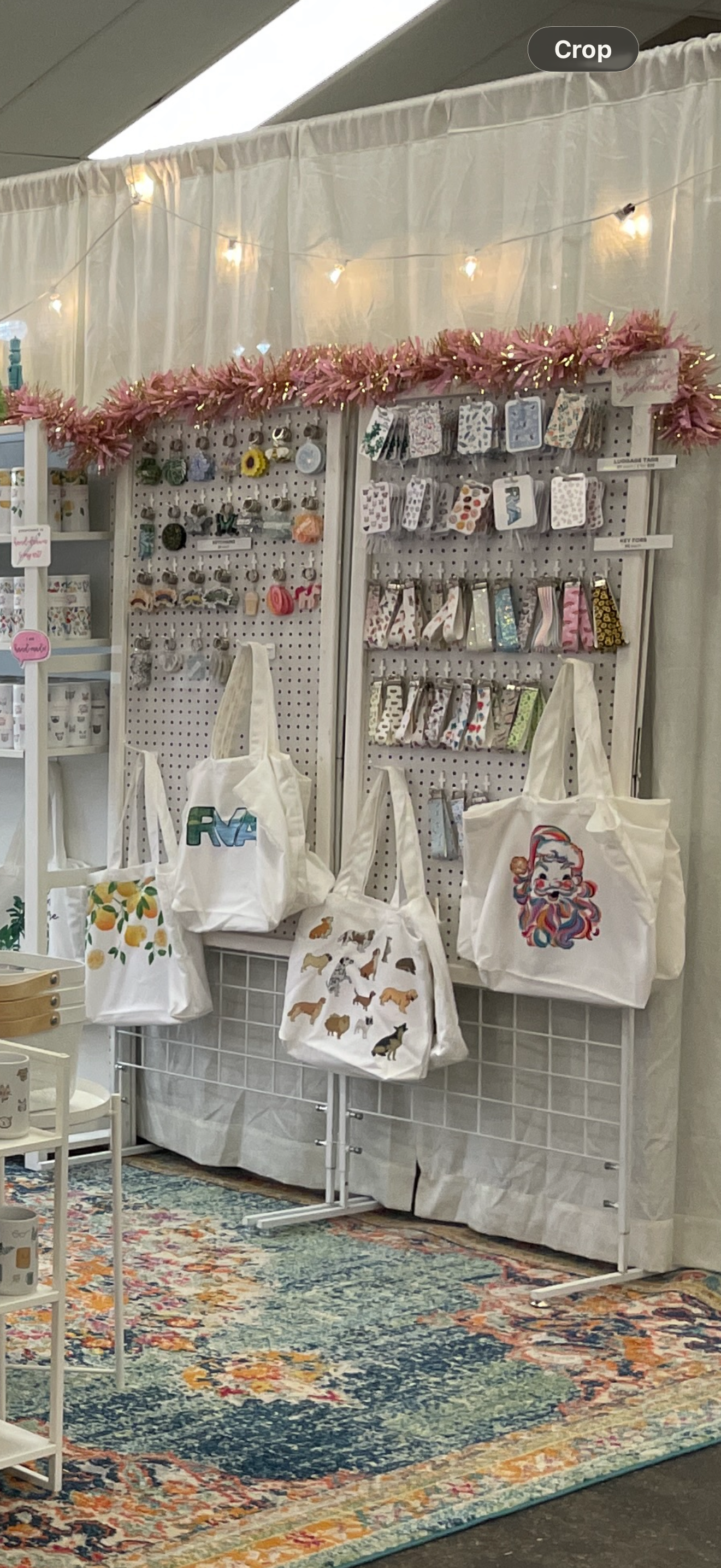 White hanging pegboards