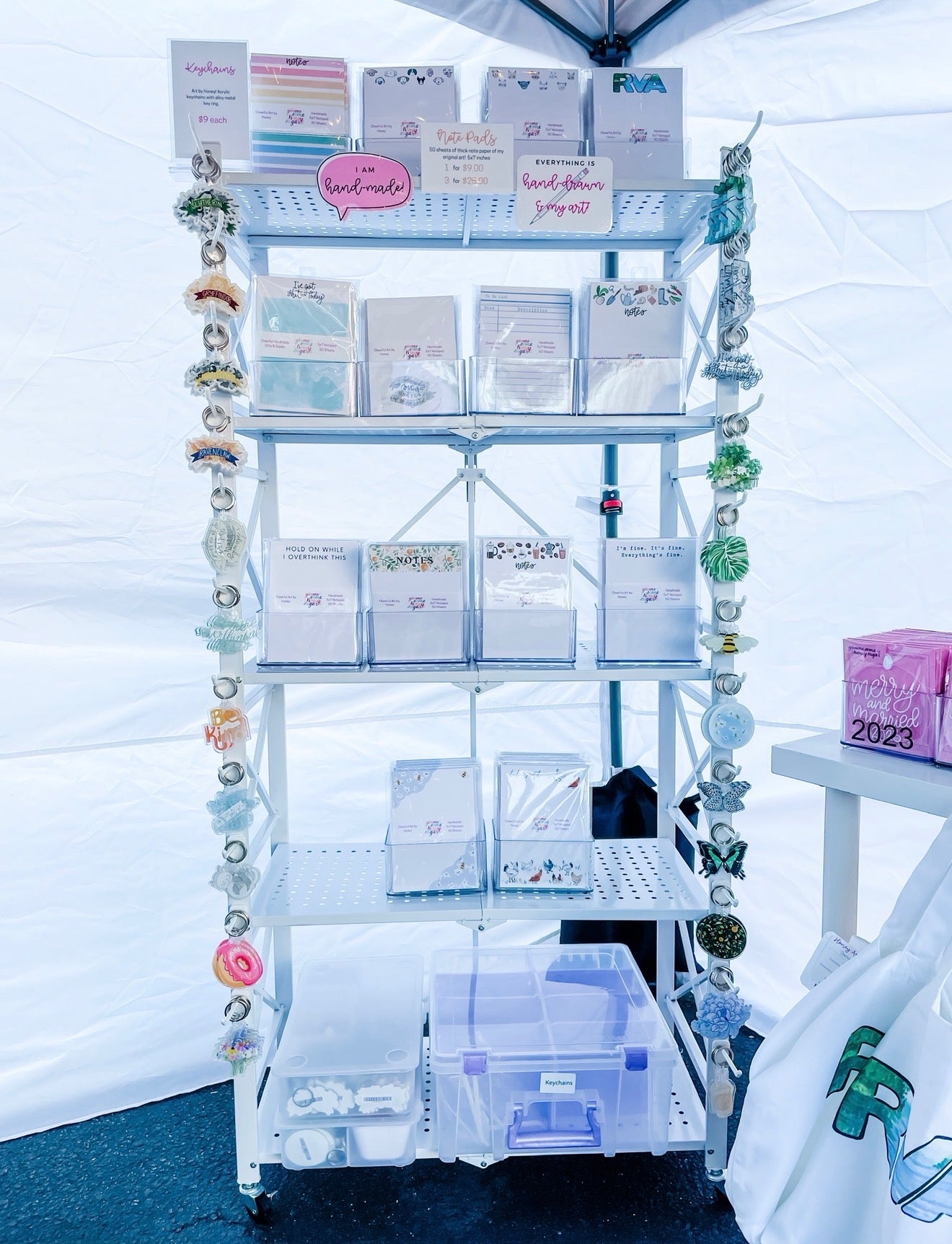 Folding white metal shelves (style 2)