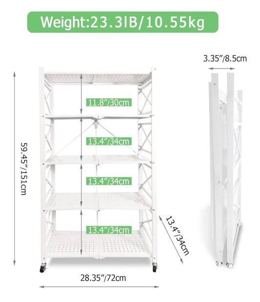 Folding white metal shelves (style 2)