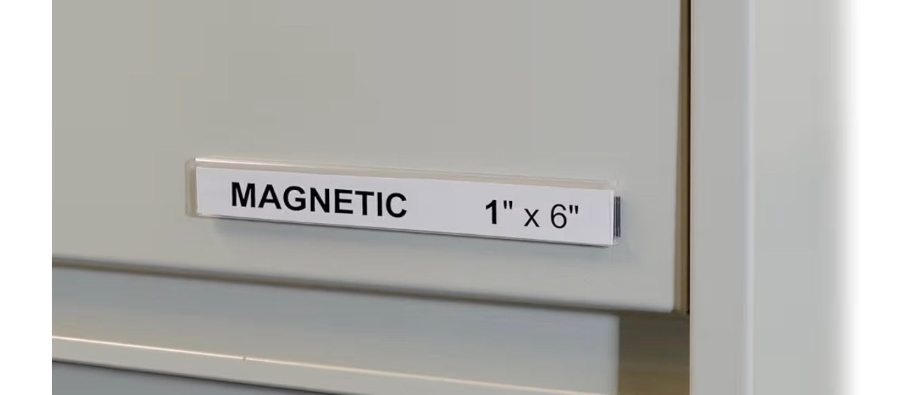 Magnetic shelf/bin labels/price tags